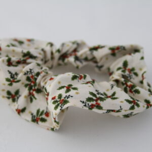 Holly patterned scrunchie