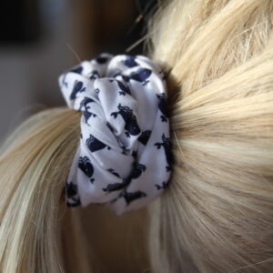 Whale patterned scrunchie